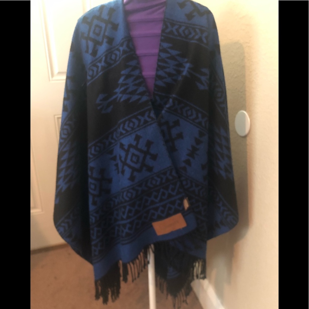 Kiboots (for Toms) Blue Wool Poncho